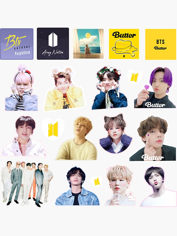 BTS Butter Stickers Kpop Sticker Pack Bangtan Stickers 