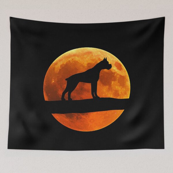 Item preview, Boxer Dog Silhouette Moon Boxer Dog lover designed and sold by alaechamlal.