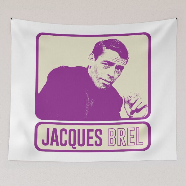 Item preview, Jacques Brel ∆ Vintage Look Fan Design designed and sold by AestheticNow.