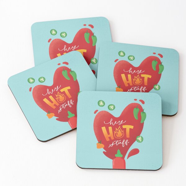 Item preview, Hey Hot Stuff spicy sriracha hot sauce heart designed and sold by awkward-owl.