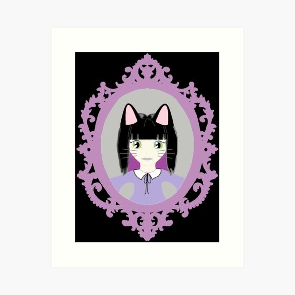 Kawaii Cat Cosplay Girl Art Print