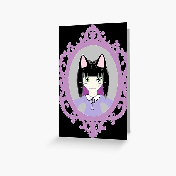Kawaii Cat Cosplay Girl Greeting Card
