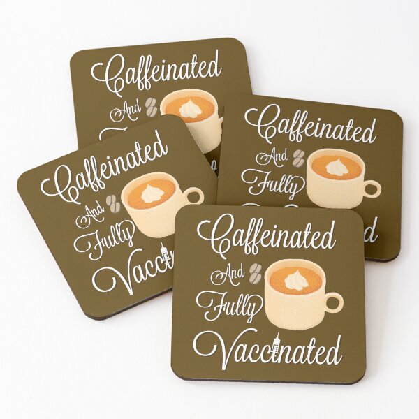 Item preview, Funny Caffeinated & Fully Vaccinated Vaccine Immunization Gift designed and sold by Mozaic Clothes.