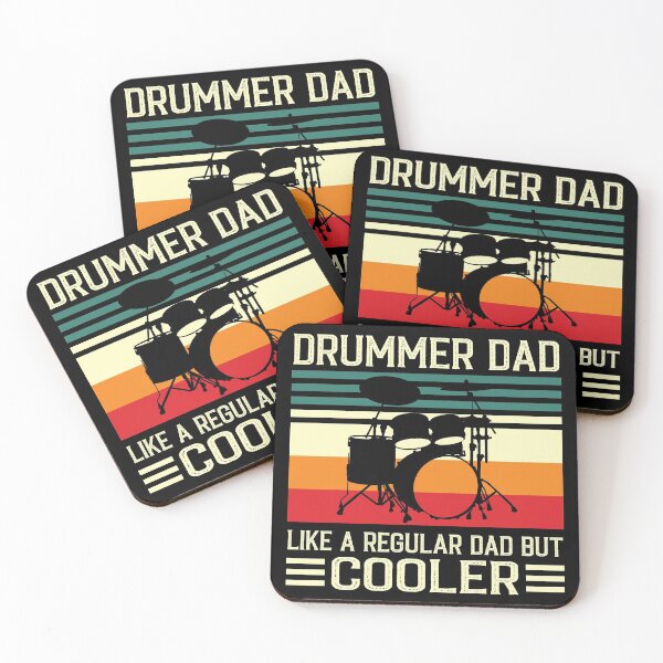 Item preview, Drummer Dad Like A Regular Dad But Cooler - Vintage Retro Drums Drummer Father Gift designed and sold by Creative Angel.