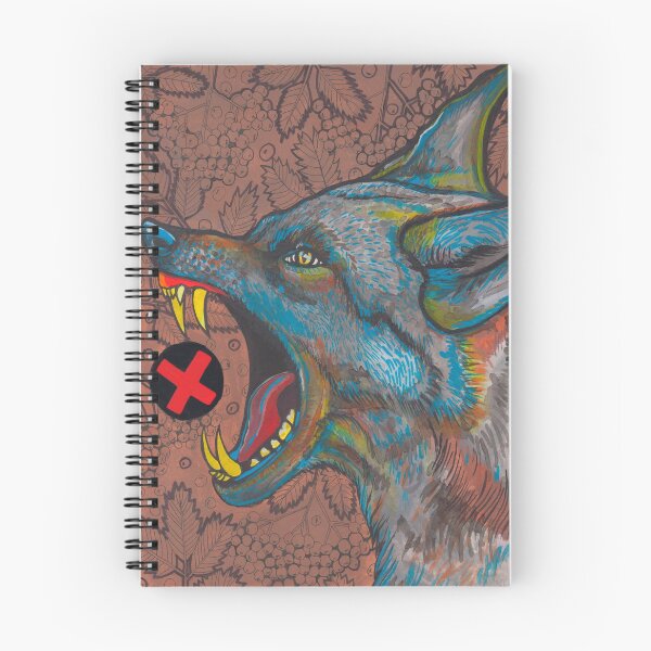 Item preview, Angry blue wolf and flower doodling designed and sold by susserain.
