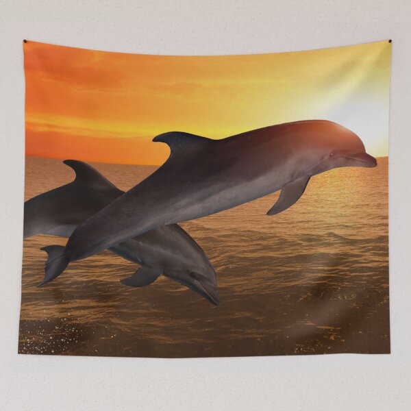 Item preview, Panoramic,widescreen prints,  Tapestries,Tapestry,throw blankets,dolphin wall art,dolphin art, ocean, sea, blue, fish, dolphin metal wall art, nature, water, wave, waves designed and sold by eyesight4vision.
