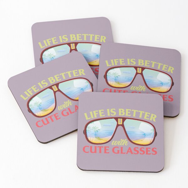 Item preview, Life is better with cute glasses designed and sold by wravelo.