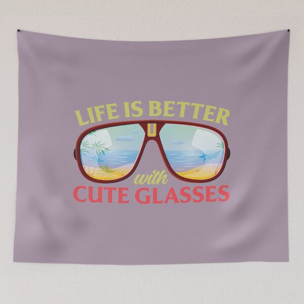 Item preview, Life is better with cute glasses designed and sold by wravelo.
