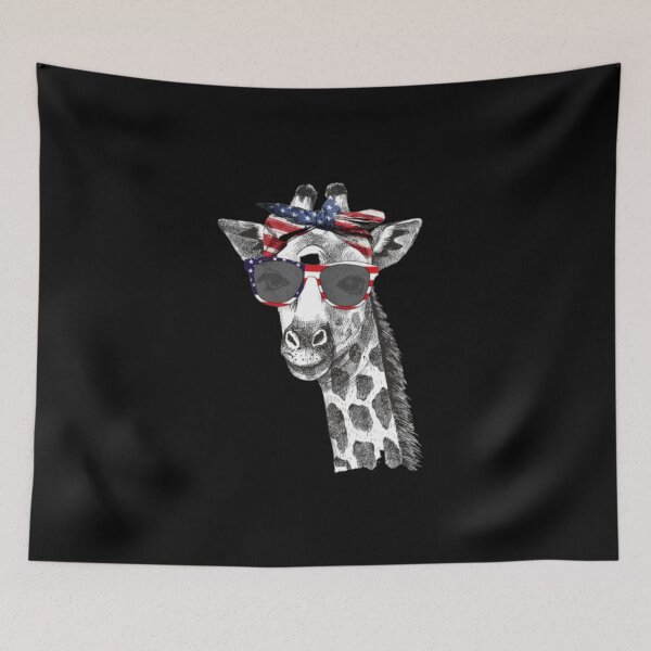Item preview, 4th of July Patriotic Giraffe American USA Flag designed and sold by zahra369der.