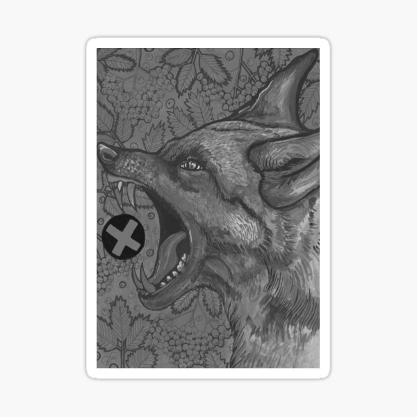 Sticker Angry Wolf Redbubble