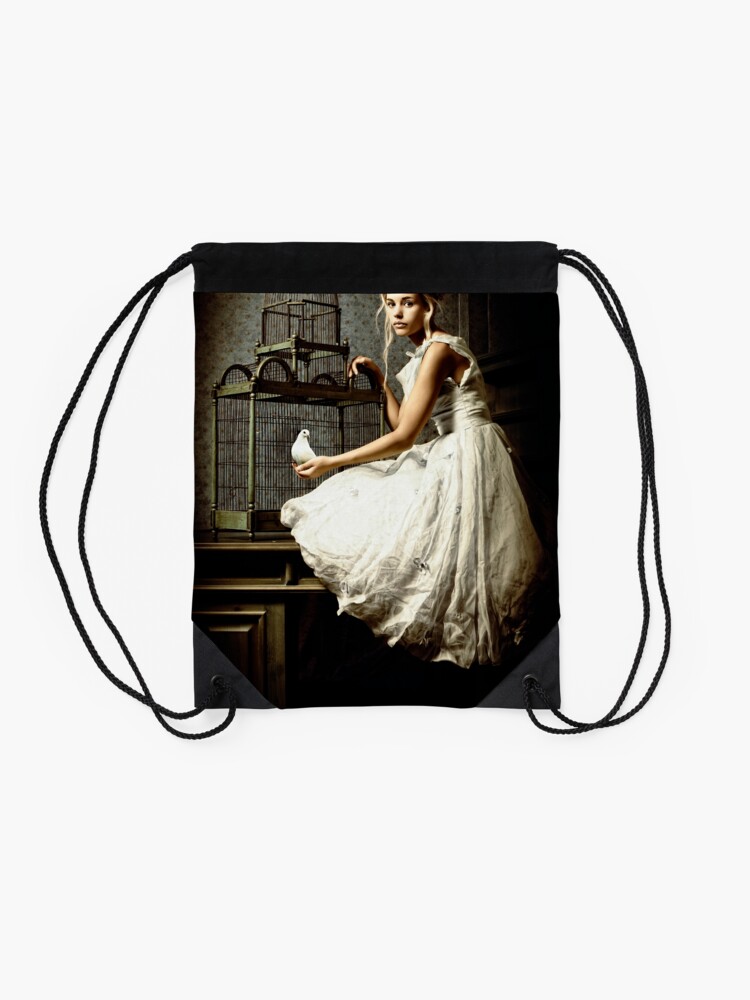 Alternate view of WHITE DOVE Drawstring Bag