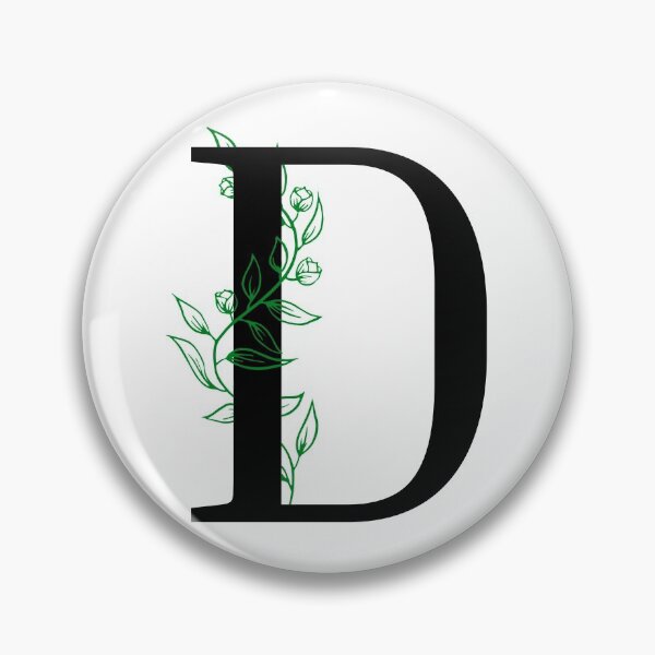 Item preview, D Initial Vine Flower Monogram Decal designed and sold by TrashPandaCreative.