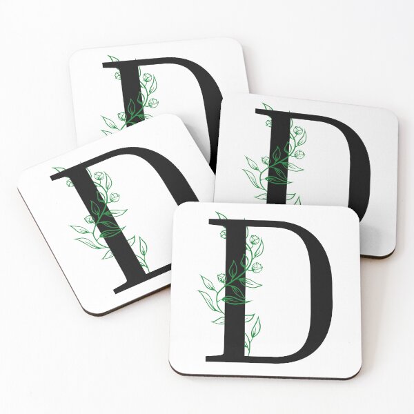 Item preview, D Initial Vine Flower Monogram Decal designed and sold by TrashPandaCreative.