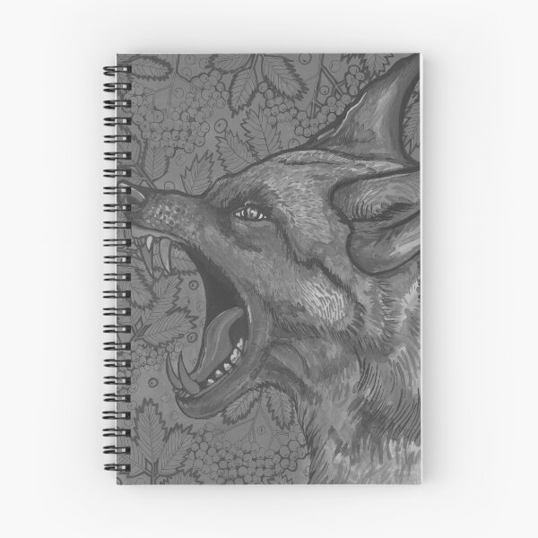 Item preview, Black dog or wolf with flowers designed and sold by susserain.