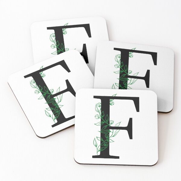 Item preview, F Initial Vine Flower Monogram Decal designed and sold by TrashPandaCreative.