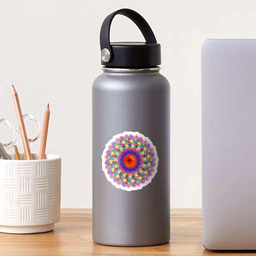Rainbow Mandala Abstract Art Sticker