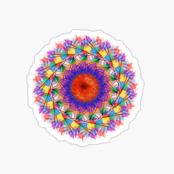 Rainbow Mandala Abstract Art Sticker