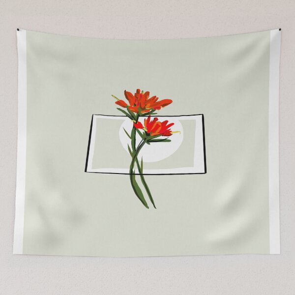 Item preview, Wyoming State Outline with Indian Paintbrush Flower designed and sold by girljohnny.