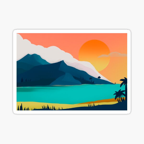 Mountain view Sticker