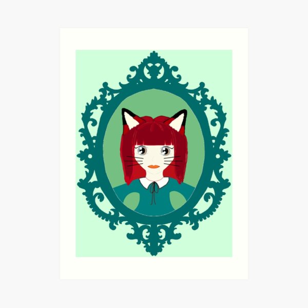 Kawaii Fox Cosplay Girl Art Print