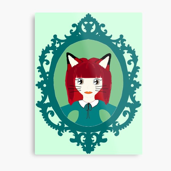 Kawaii Fox Cosplay Girl Metal Print