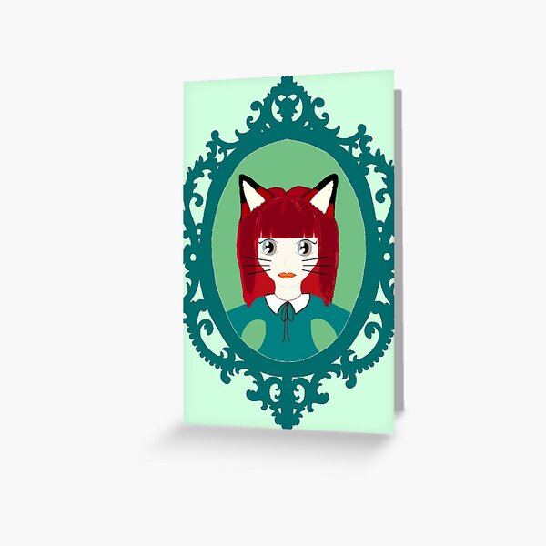 Kawaii Fox Cosplay Girl Greeting Card
