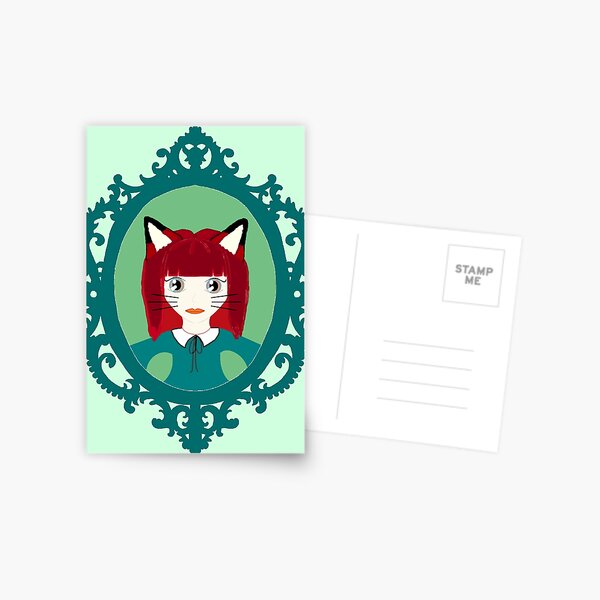 Kawaii Fox Cosplay Girl Postcard