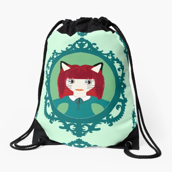 Kawaii Fox Cosplay Girl Drawstring Bag