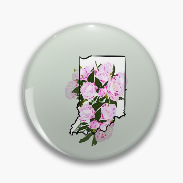 Item preview, Indiana home outline with state flower peony designed and sold by girljohnny.