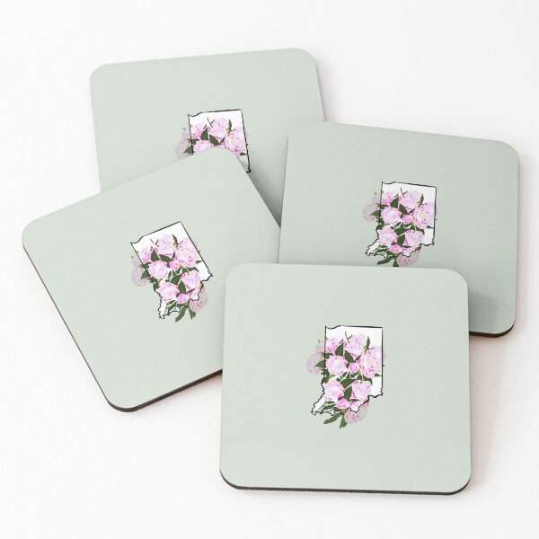 Item preview, Indiana home outline with state flower peony designed and sold by girljohnny.