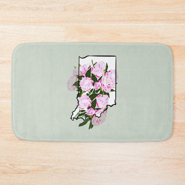 Item preview, Indiana home outline with state flower peony designed and sold by girljohnny.