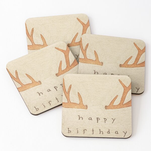 Item preview, deer antler birthday designed and sold by buzzcutart.
