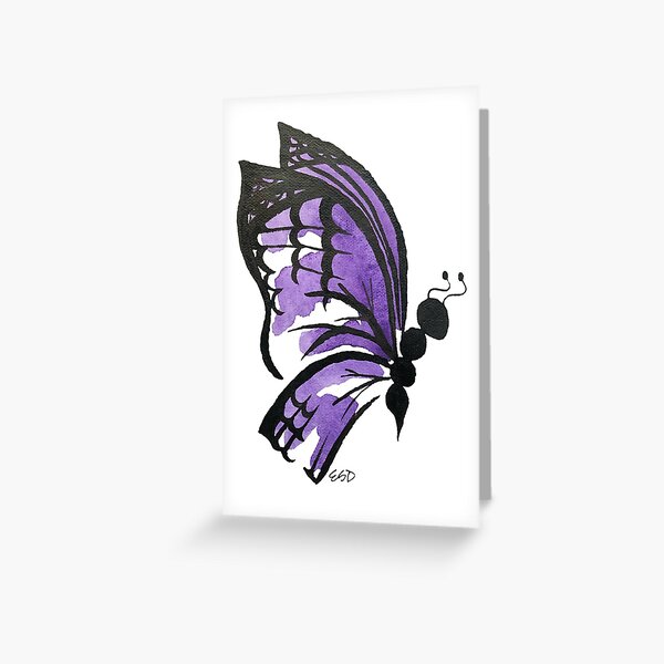 Purple Butterfly Watercolor Greeting Card