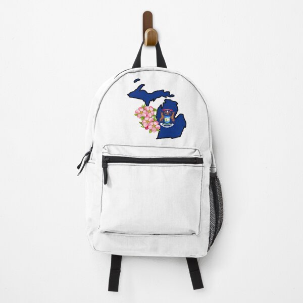 Item preview, State of Michigan Flag with State Flower Apple Blossom designed and sold by Gsallicat.