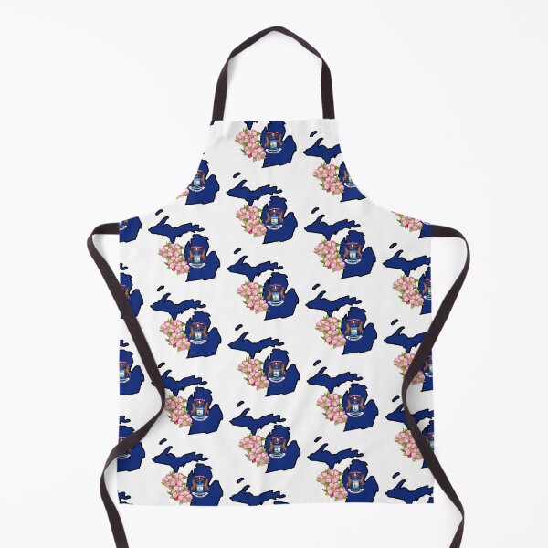 Item preview, State of Michigan Flag with State Flower Apple Blossom designed and sold by Gsallicat.