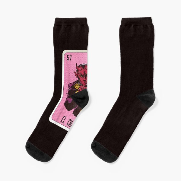 El Chamuco Mexican Lottery Bingo Cards Socks