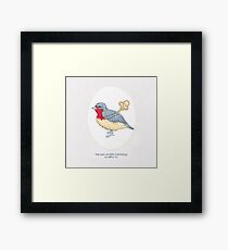 Haruki Murakami's The Wind-Up BIrd Chronicle // Illustration of a Bird with a Wind-up Key in Pencil & Watercolour Framed Print
