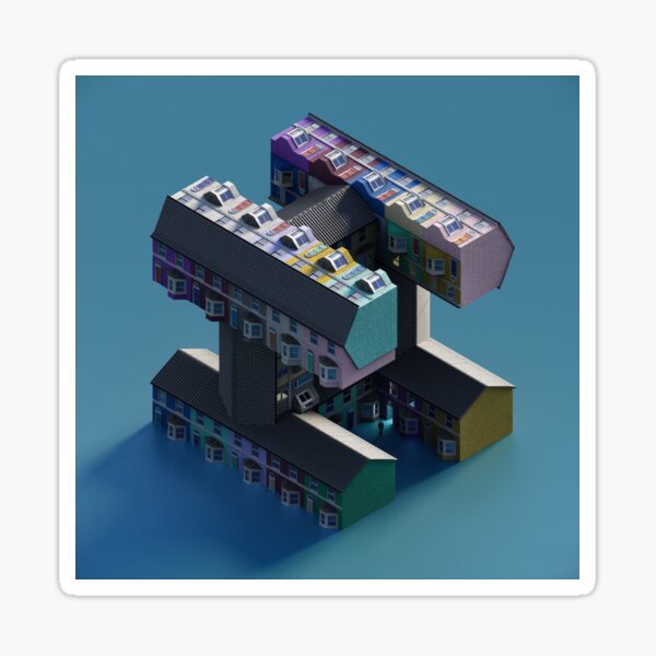 H for housing Sticker