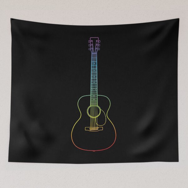 Item preview, Concert Style Acoustic Guitar Colorful Outline designed and sold by nightsworthy.