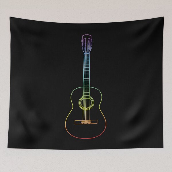 Item preview, Classical Acoustic Guitar Colorful Outline designed and sold by nightsworthy.
