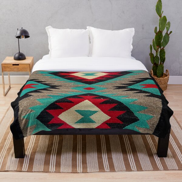 Item preview, Navajo Blanket pattern, turquise, red, grey, black designed and sold by Nostrathomas66.