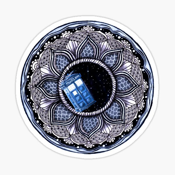 Tardis in space mandala Sticker