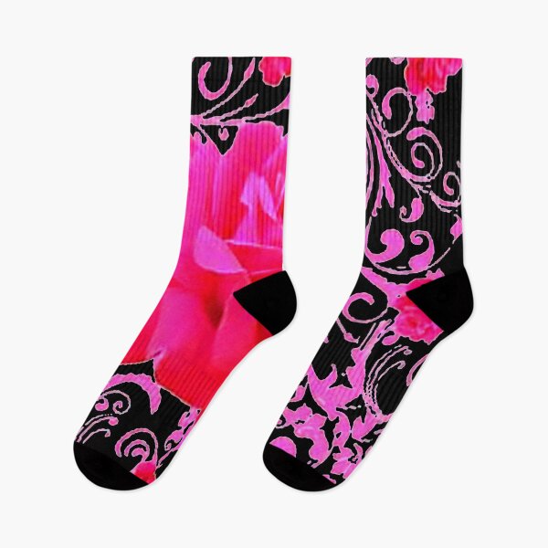 Item preview, PINK ROSES FLORAL BLACK ABSTRACT PATTERN designed and sold by sharlesart.