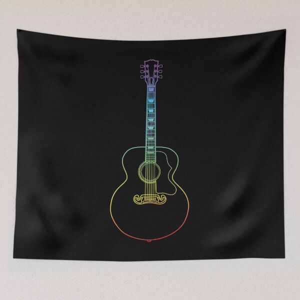 Item preview, Jumbo Style Acoustic Guitar Colorful Outline designed and sold by nightsworthy.