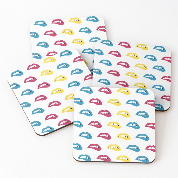 Item preview, Pop Art lips, Colored lips. mouths biting lips designed and sold by Denisse diseno.