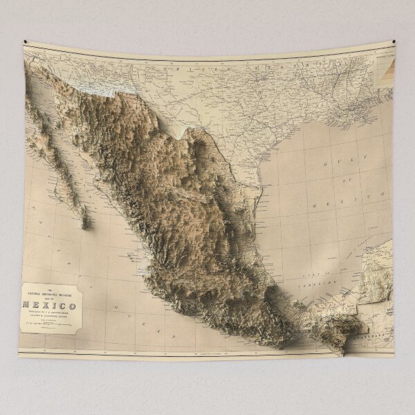Item preview, 1911 Map of México 3D digitally-rendered designed and sold by ThinkAboutMaps.