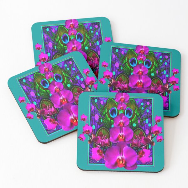Item preview, PURPLE & TEAL ORCHIDS PATTERN GARDEN ART designed and sold by sharlesart.