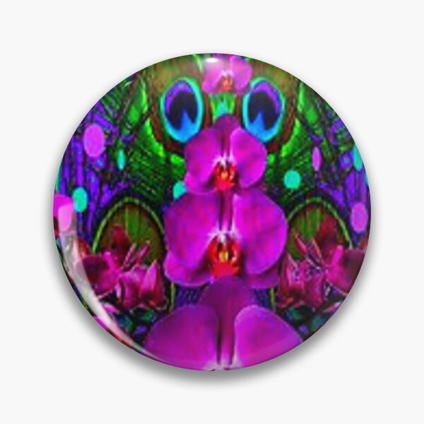 Item preview, PURPLE & TEAL ORCHIDS PATTERN GARDEN ART designed and sold by sharlesart.
