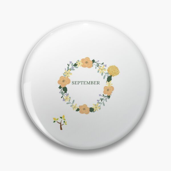 Item preview, September Flower Wreath Illustration  designed and sold by SooDesignStudio.
