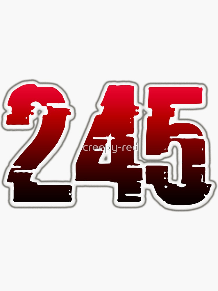 "Creepy Red Number 245" Sticker For Sale By Creepy-red | Redbubble